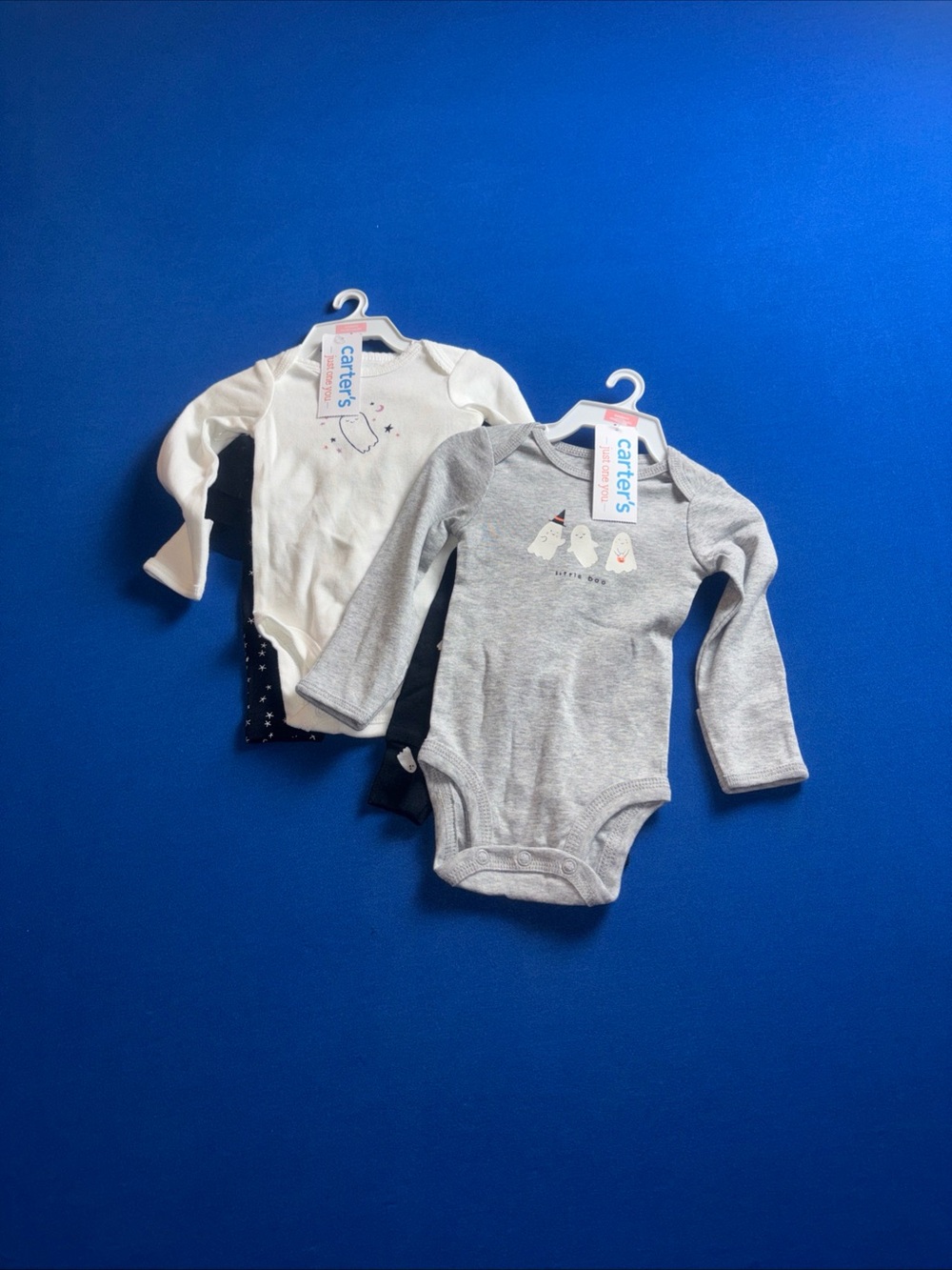 Carters Baby New Born Lot Of 2 Outfits Halloween Ghost Gray/White NWT